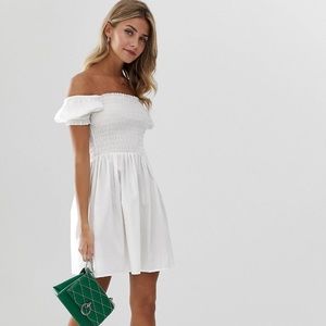 *FLASH SALE* NWT ASOS Shirred White Mini Dress